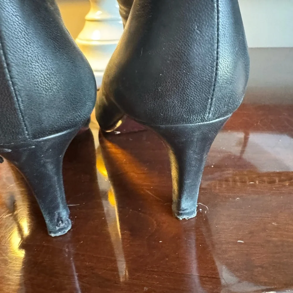 CHANEL Black Leather Ankle Booties - Picture 9 of 12